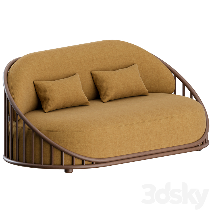 Cask 2 Seater Sofa by Expormim 3DS Max Model - thumbnail 2