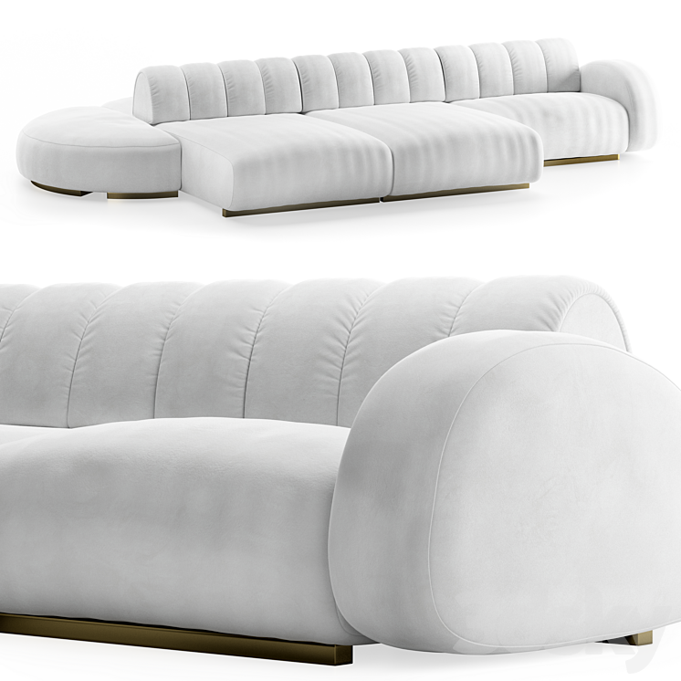 Cassia modular sofa Caffelatte 3DS Max Model - thumbnail 1