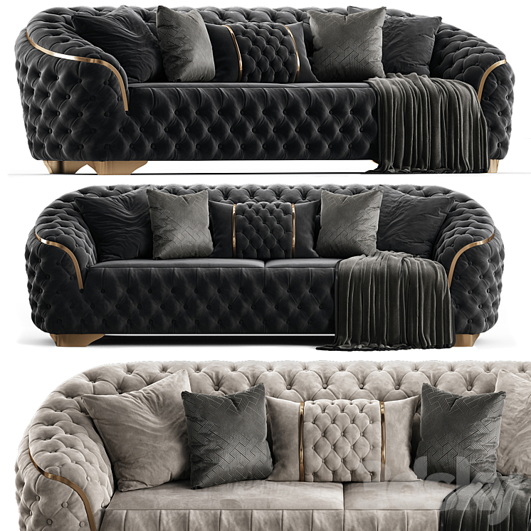 Cavali Sofa 3DS Max Model - thumbnail 1