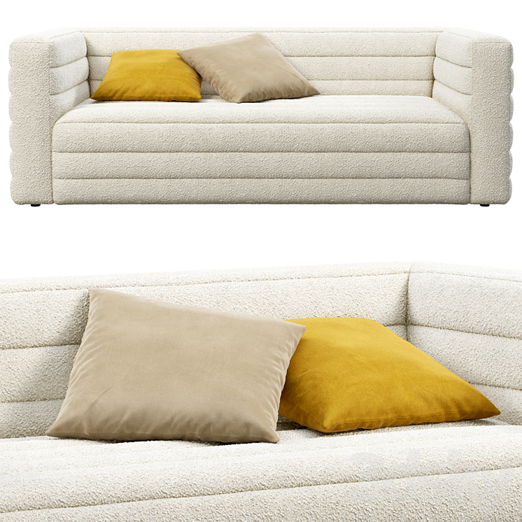 CB2 Strato Boucle Sofa 3DS Max Model - thumbnail 1