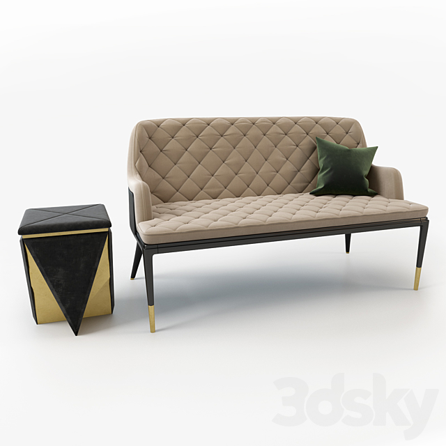 Charla two seat sofa 3DSMax File - thumbnail 1