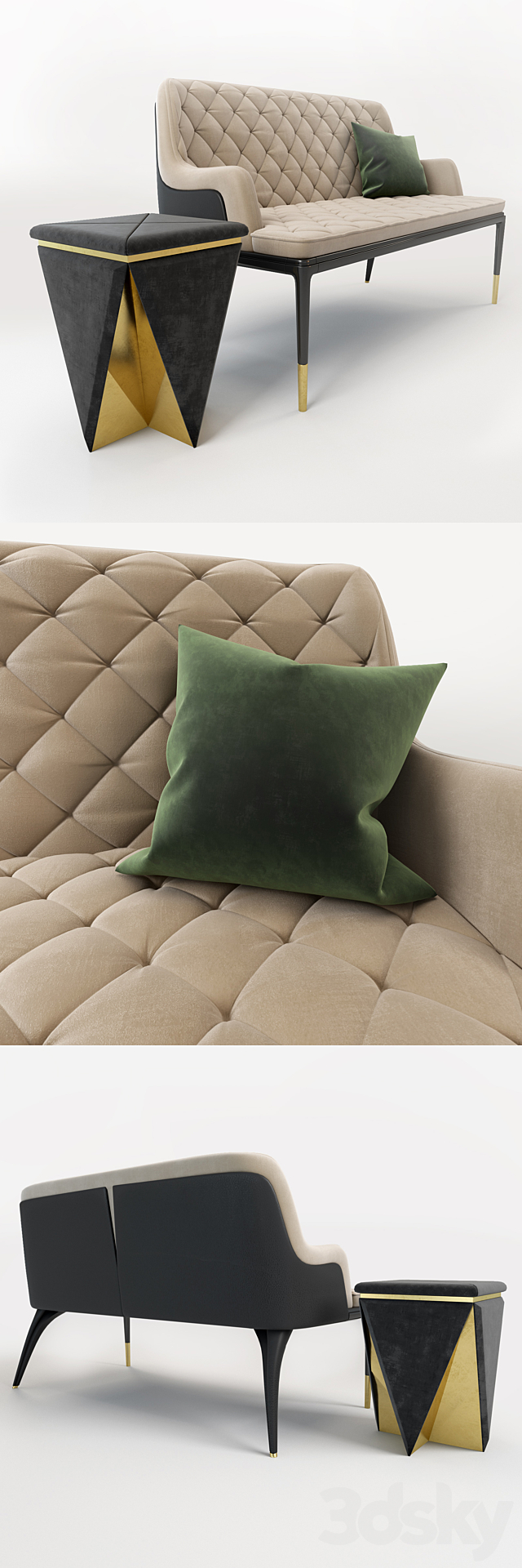 Charla two seat sofa 3DSMax File - thumbnail 2