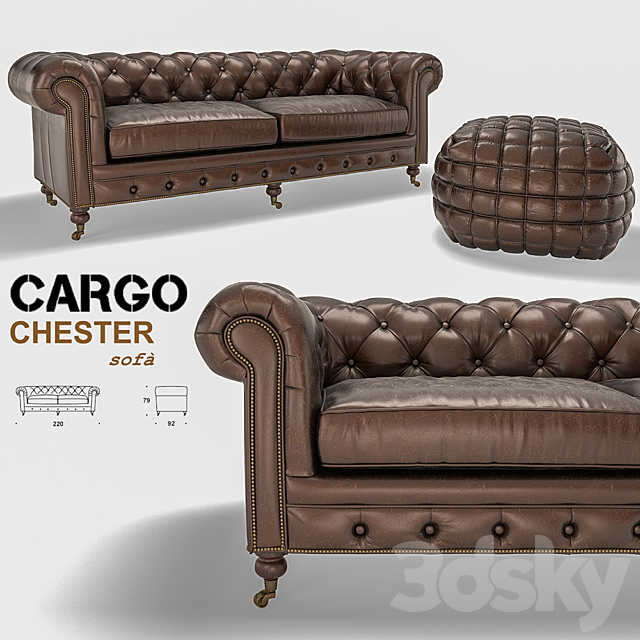 Chester sofa 3DSMax File - thumbnail 1