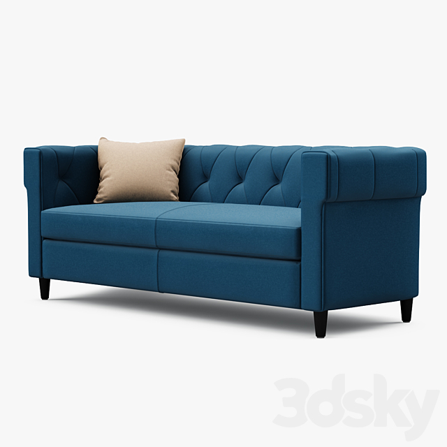 Chester tufted upholstered sofa 3DS Max Model - thumbnail 2