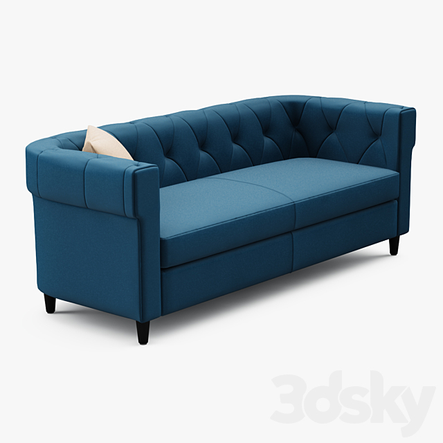 Chester tufted upholstered sofa 3DS Max Model - thumbnail 3