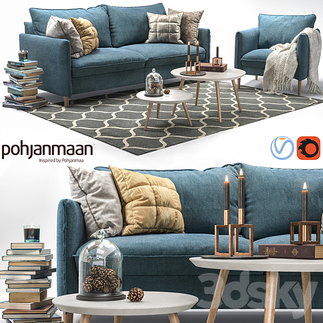 Chic Sofa and Armchair 3DSMax File - thumbnail 1