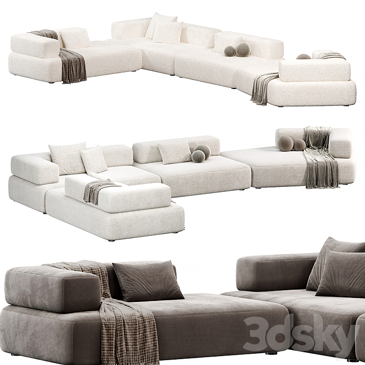 CHOLET Sectional Sofa 3 By HESSENTIA Cornelio Cappellini 3DS Max - thumbnail 1