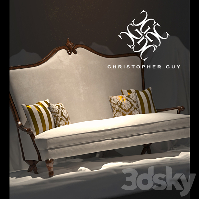 Christopher Guy 3 seat sofa 3DS Max Model - thumbnail 2