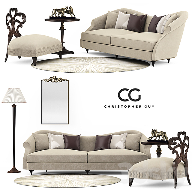 Christopher set sofa 3DSMax File - thumbnail 1