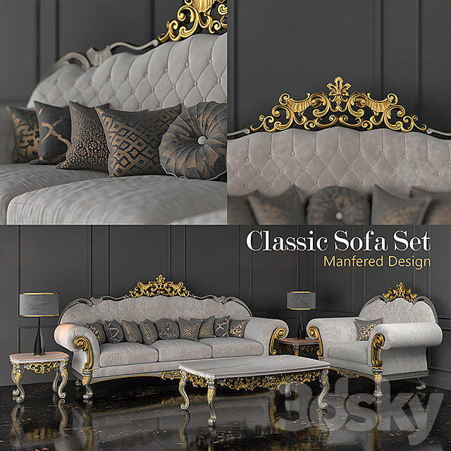 Classic Sofa Set 3DSMax File - thumbnail 1