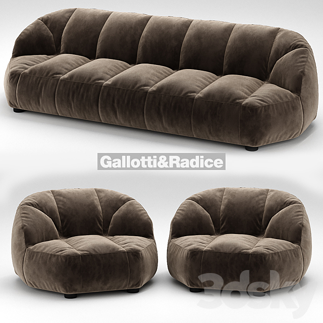 Cloud sofa and armchair Galotti & Radice 3DSMax File - thumbnail 1