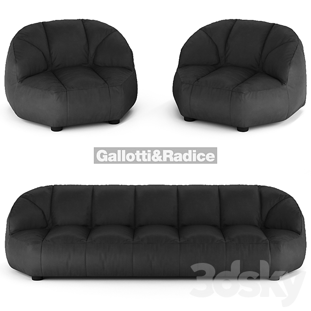 Cloud sofa and armchair Galotti & Radice 3DSMax File - thumbnail 3