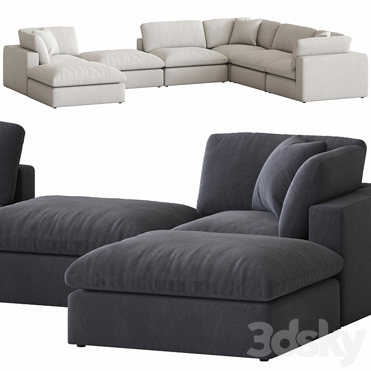 Coco Republic Dune Modular Sofa 3DS Max Model - thumbnail 1