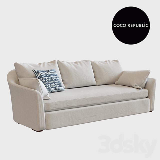 COCO REPUBLIC – DUTCH SPLAYED ARM SOFA 3DSMax File - thumbnail 1