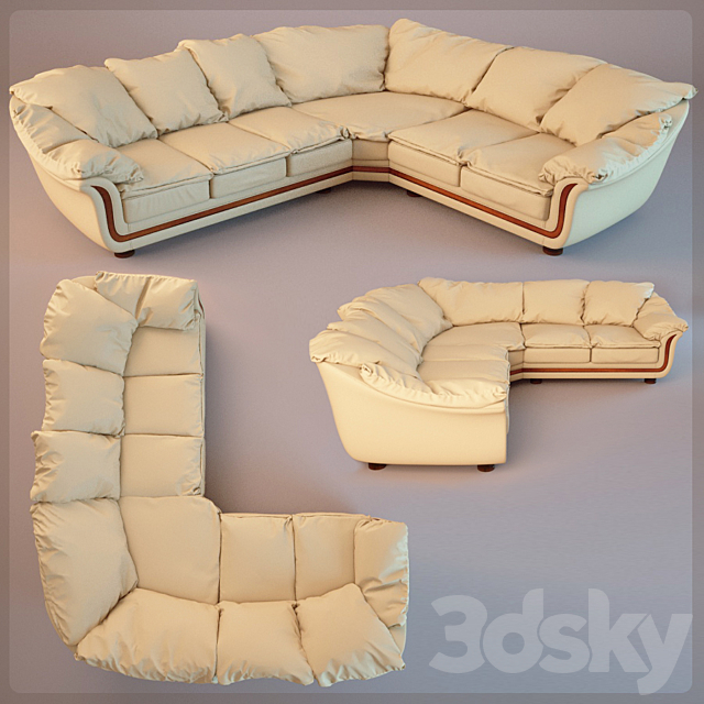 Corner sofa 3DSMax File - thumbnail 1