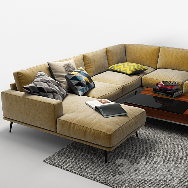 Corner sofa BoConcept 3DSMax File - thumbnail 3