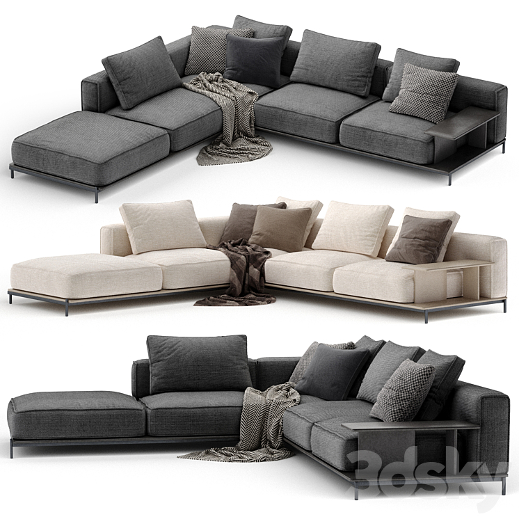 Corner sofa Brera from Poliform 3DS Max Model - thumbnail 1