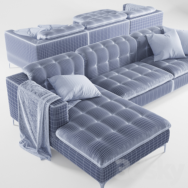 Corner sofa Calligaris Grace soft 3DS Max Model - thumbnail 3