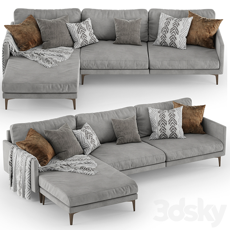 Corner sofa CENTQUATRE Duvivier Canapes 3DS Max Model - thumbnail 1