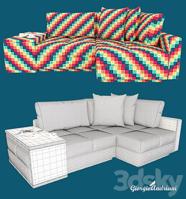 Corner sofa ECKSOFA COCCO 3DSMax File - thumbnail 3