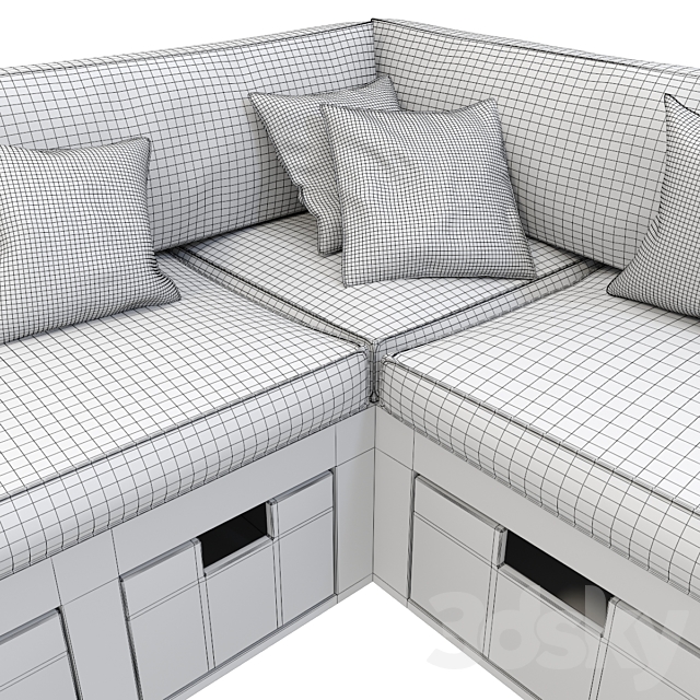 Corner sofa in the kitchen 3DSMax File - thumbnail 3