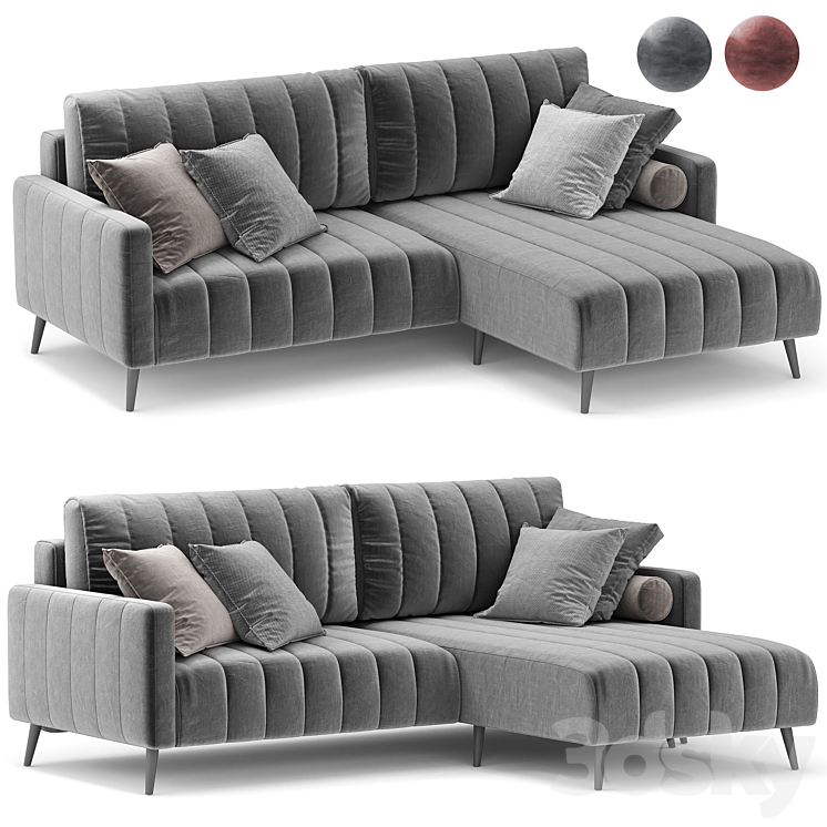 Corner sofa Markful 3DS Max Model - thumbnail 2