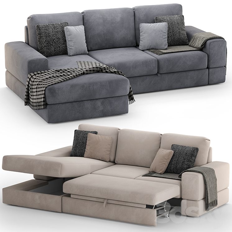 Corner sofa Mebelroom Dallas 3DS Max Model - thumbnail 1