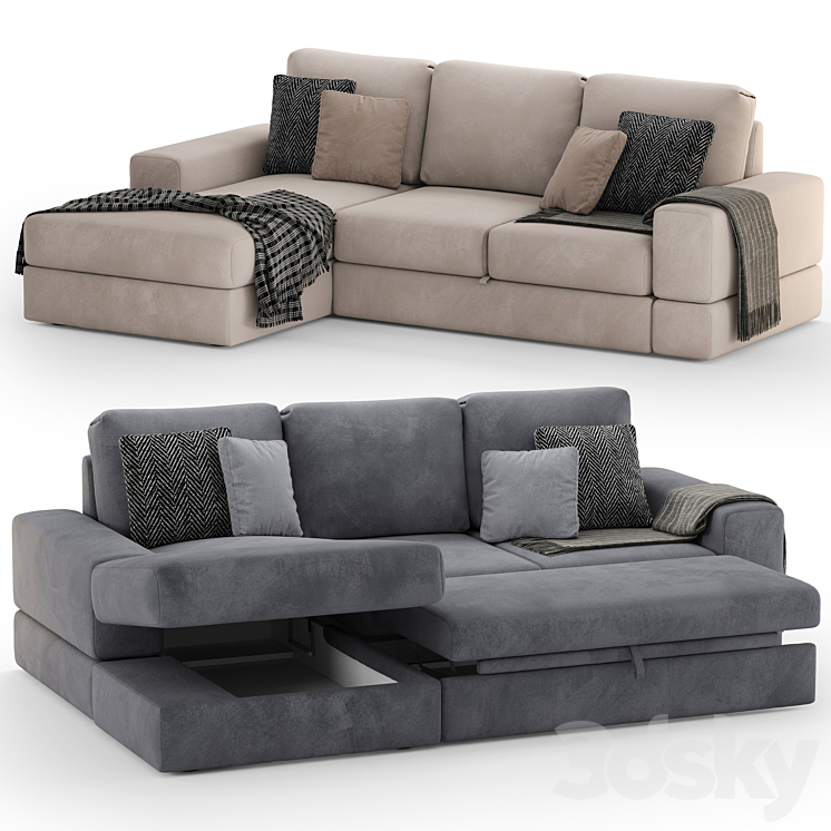 Corner sofa Mebelroom Dallas 3DS Max Model - thumbnail 2