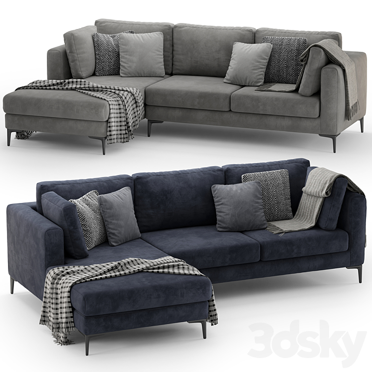 Corner sofa Mebelroom Milan 3DS Max Model - thumbnail 1