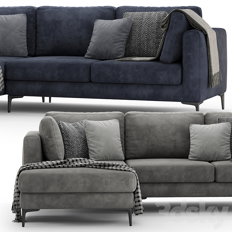 Corner sofa Mebelroom Milan 3DS Max Model - thumbnail 2