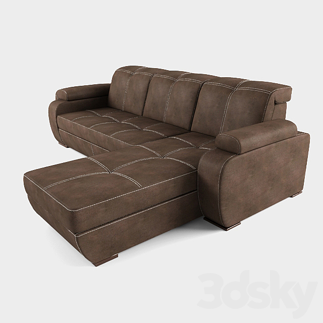 Corner sofa Monterrey 3DS Max Model - thumbnail 1