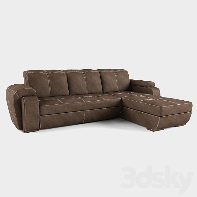 Corner sofa Monterrey 3DS Max Model - thumbnail 2