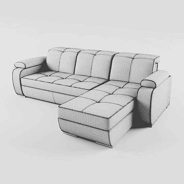 Corner sofa Monterrey 3DS Max Model - thumbnail 3