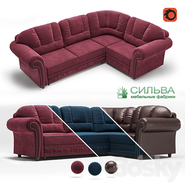 Corner sofa “Sofia” from the MF Silva 3DSMax File - thumbnail 1