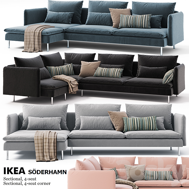 Corner sofas Ikea SODERHAMN Sectional. 4-seat. Sectional. 4-seat corner 3DSMax File - thumbnail 1