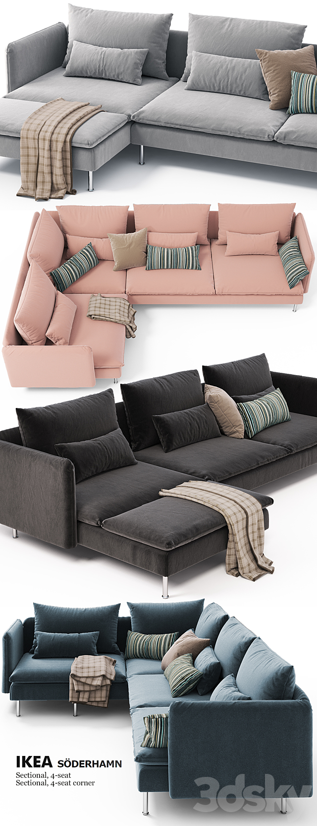 Corner sofas Ikea SODERHAMN Sectional. 4-seat. Sectional. 4-seat corner 3DSMax File - thumbnail 2