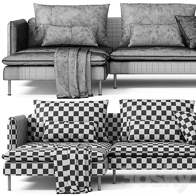 Corner sofas Ikea SODERHAMN Sectional. 4-seat. Sectional. 4-seat corner 3DSMax File - thumbnail 3