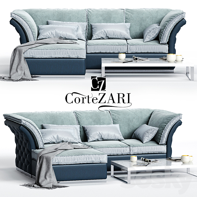 CorteZARI TIAGO Corner Sofa 3DSMax File - thumbnail 1