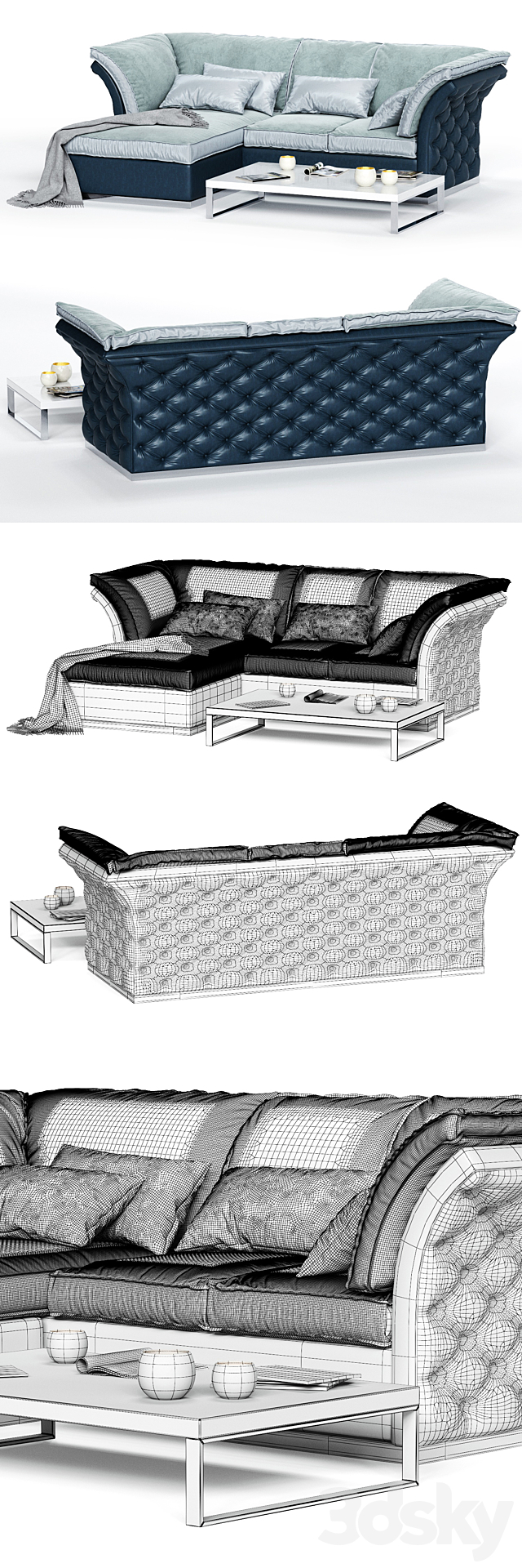 CorteZARI TIAGO Corner Sofa 3DSMax File - thumbnail 3