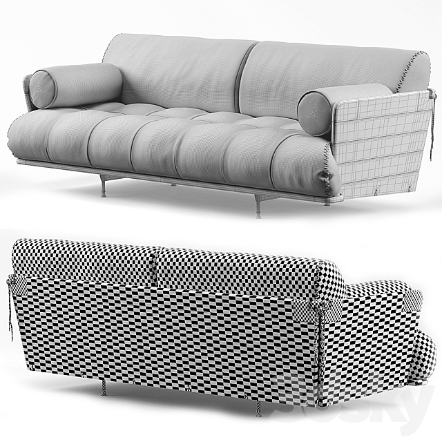 Cosmopolitan 3 Seater Sofa 3ds Max - thumbnail 2