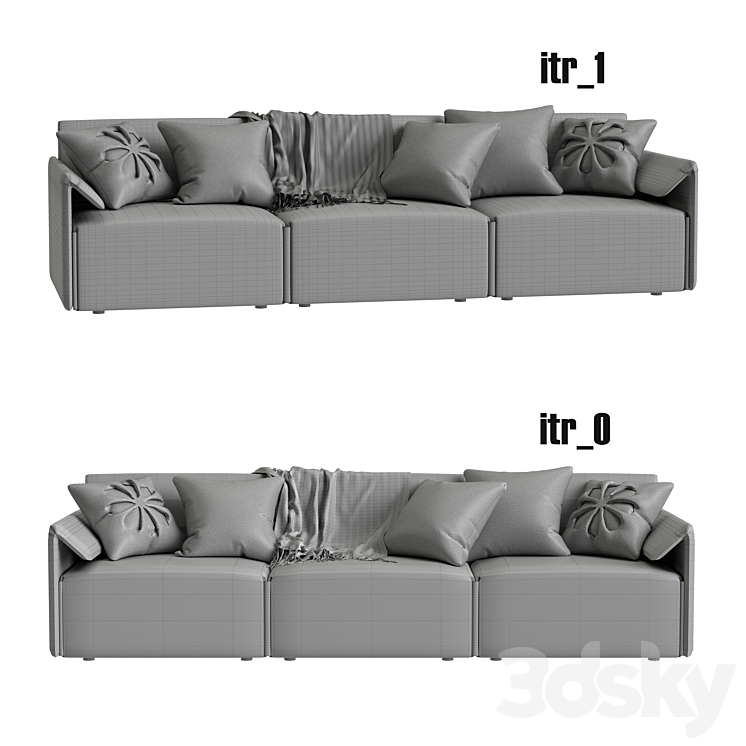 Costume sofa by Magis 3DS Max Model - thumbnail 2