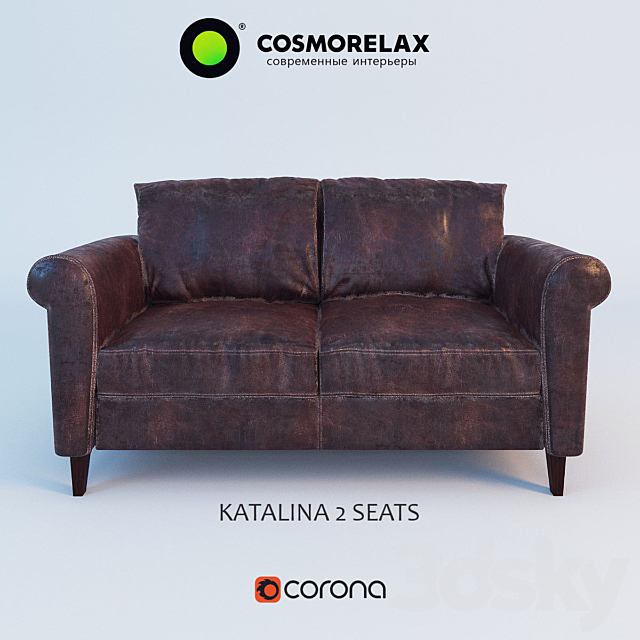 Couch Catalina (KATALINA 2 SEATS) 3DS Max Model - thumbnail 2