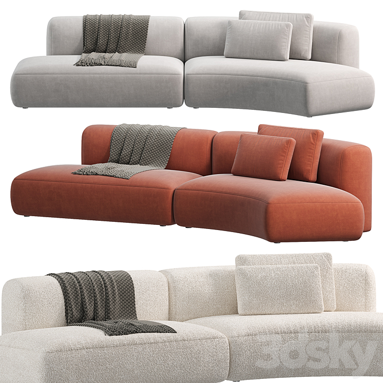 Cozy Curve Sofa by MDF ITALIA 3DS Max Model - thumbnail 1