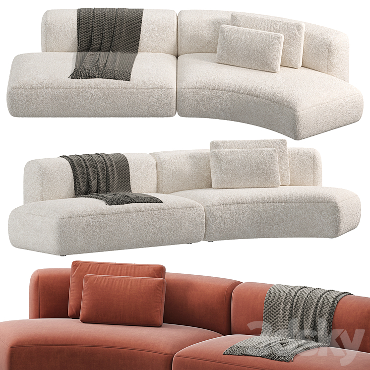 Cozy Curve Sofa by MDF ITALIA 3DS Max Model - thumbnail 2