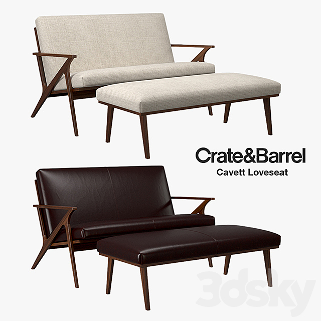 Crate and Barrel – Cavett Loveseat 3DSMax File - thumbnail 1