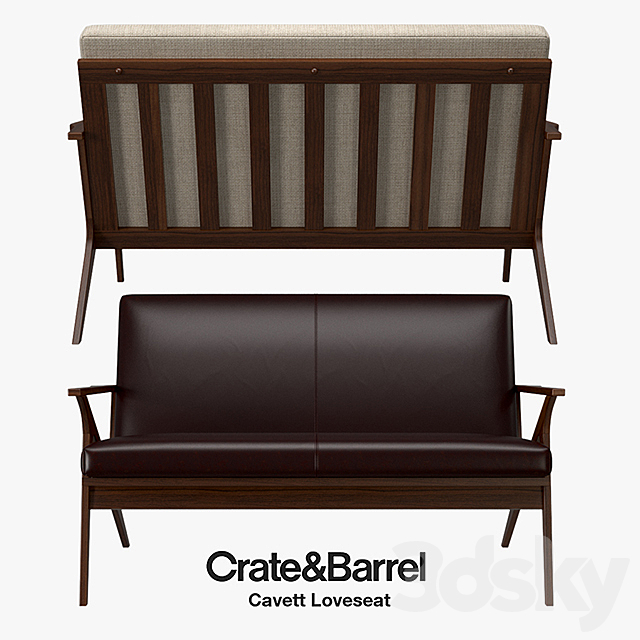 Crate and Barrel – Cavett Loveseat 3DSMax File - thumbnail 2