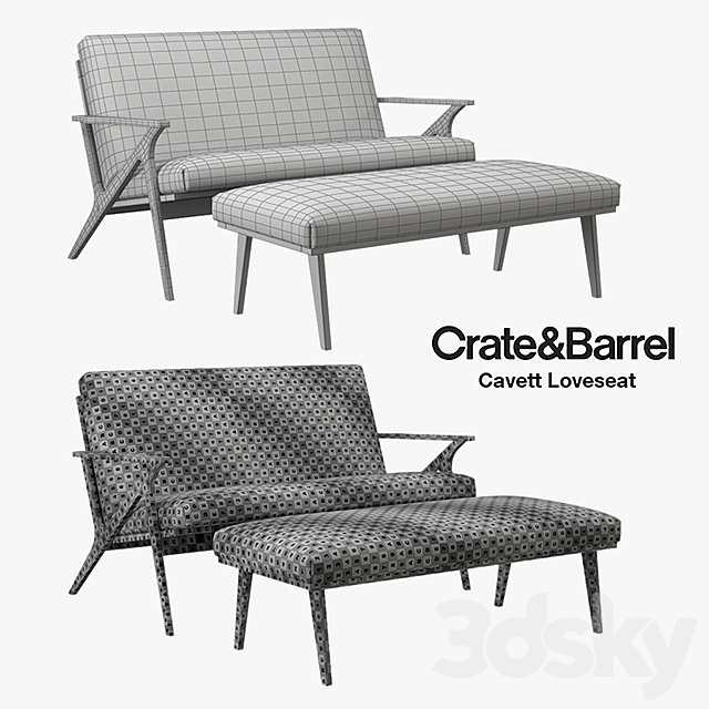 Crate and Barrel – Cavett Loveseat 3DSMax File - thumbnail 3