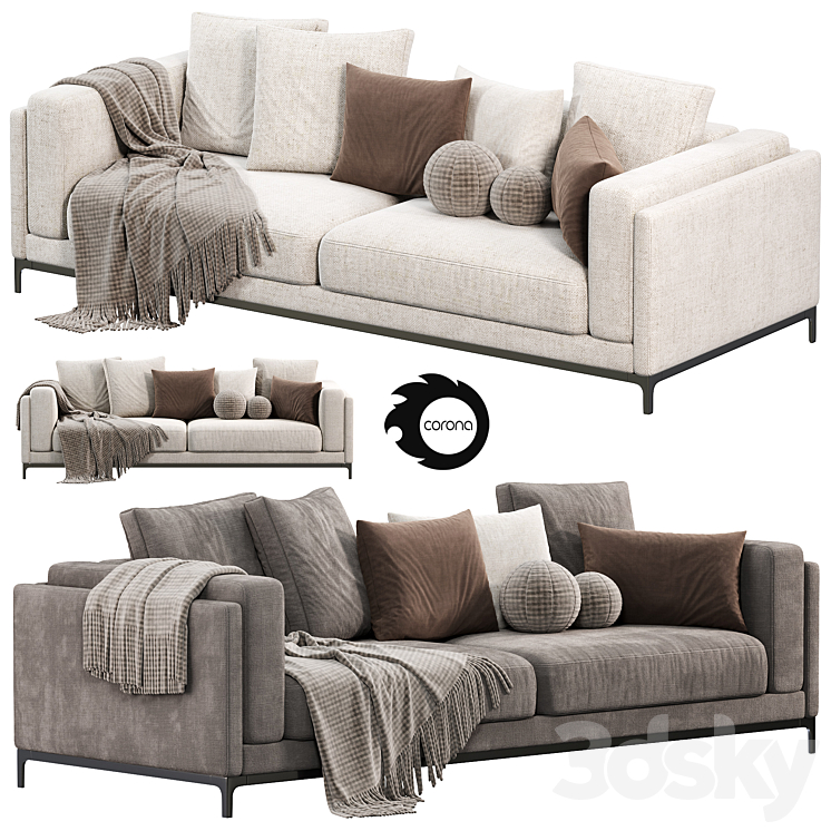 CTS SALOTTI Time Sofa sofas 3DS Max Model - thumbnail 1