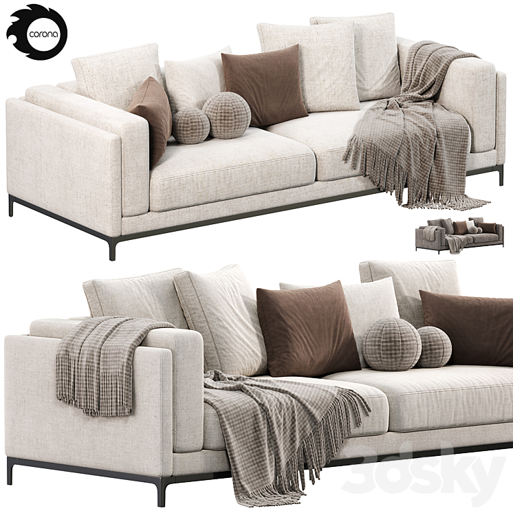 CTS SALOTTI Time Sofa sofas 3DS Max Model - thumbnail 2