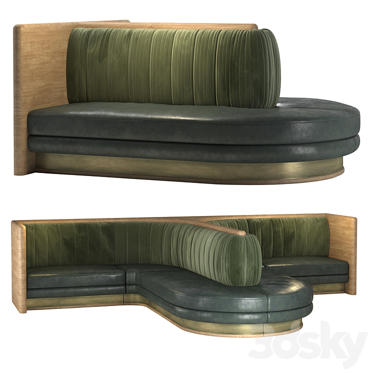 D8-sofa for restaurant 3DS Max Model - thumbnail 1